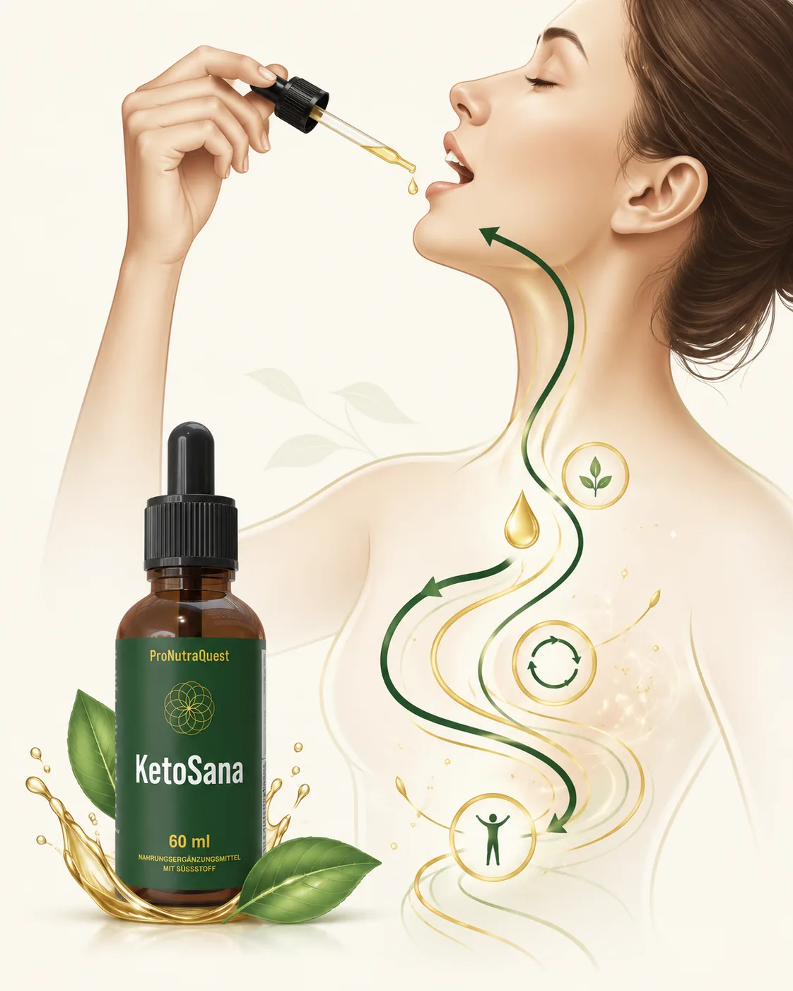 KetoSana Tropfen Routine Illustration